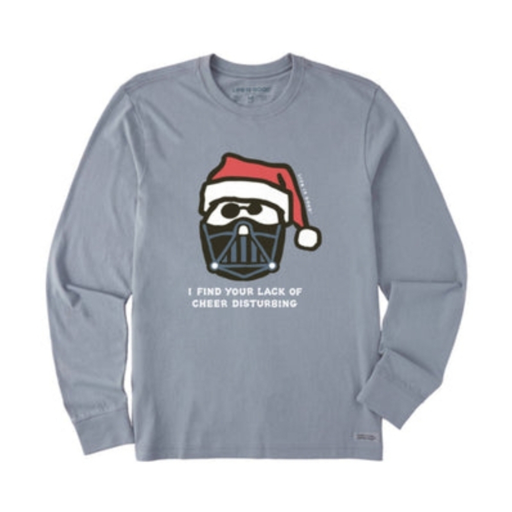Life Is Good Men's Dark Side Long Sleeve Crusher Tee - Stone Blue